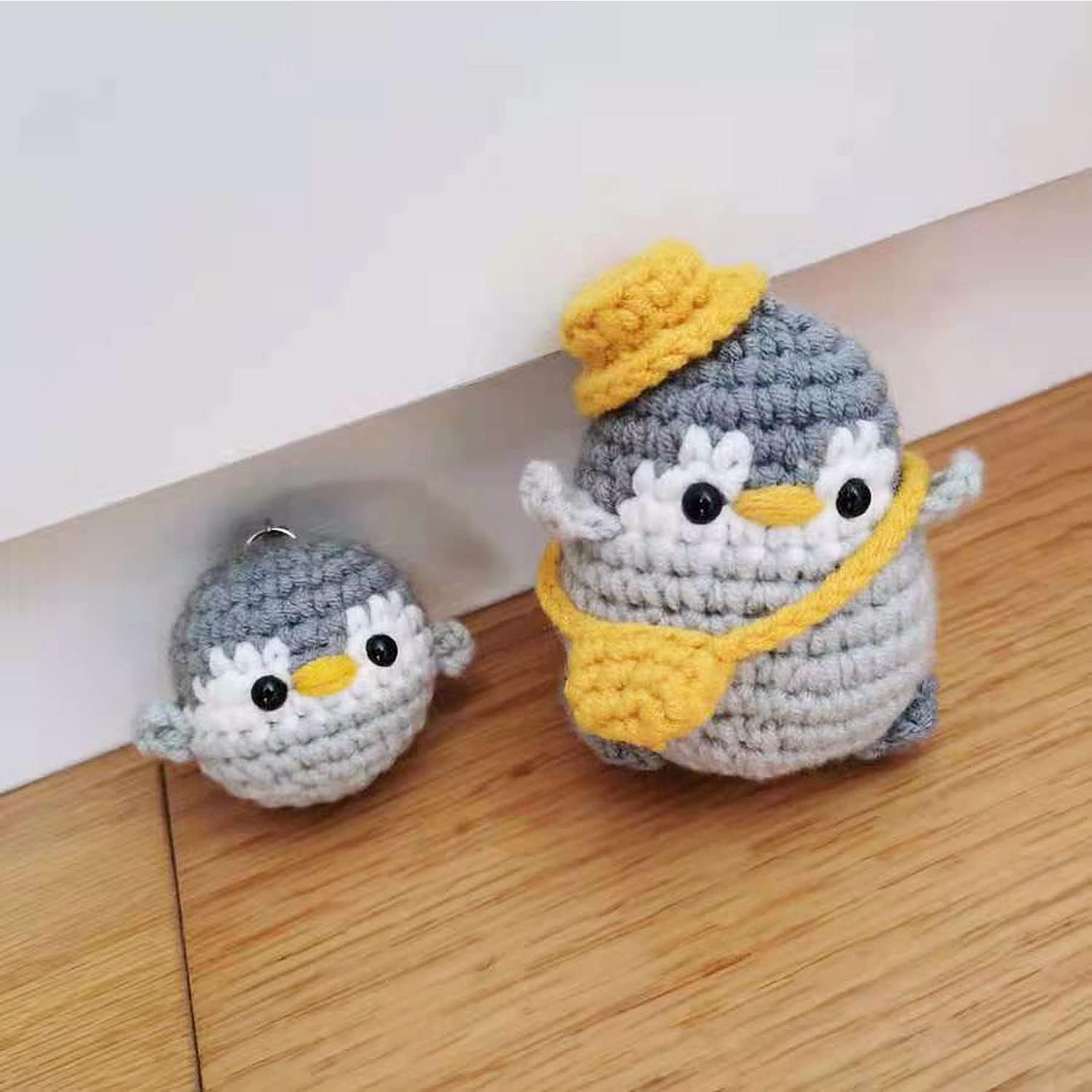 Alshurlife Kits de ganchillo para principiantes, juego de 2 pingüinos kit de punto de ganchillo kit de inicio para principiantes adultos con hilo,
