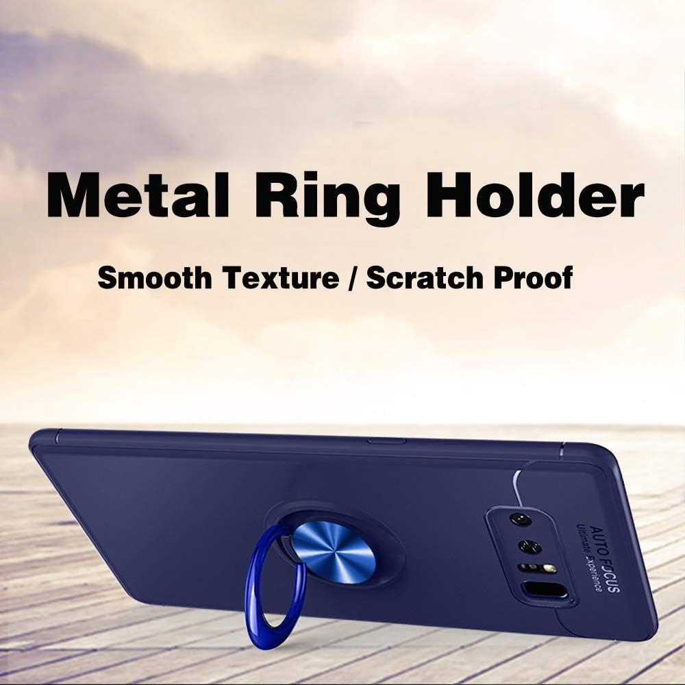 Asuwish Funda de teléfono para Samsung Galaxy Note 8 y protector de pantalla de vidrio templado, soporte de anillo, accesorios de celda de silicona