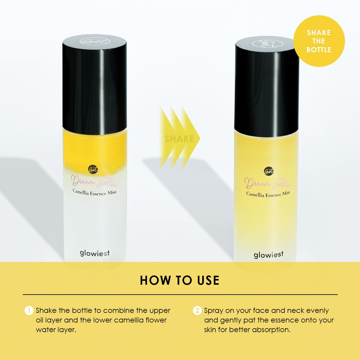 Dream Glow Camellia Essence Mist- Hidratación y calmante de la piel. Refuerzo de resplandor todo en uno Multi Mist+Toner+Suero l 75% Agua de Flor de