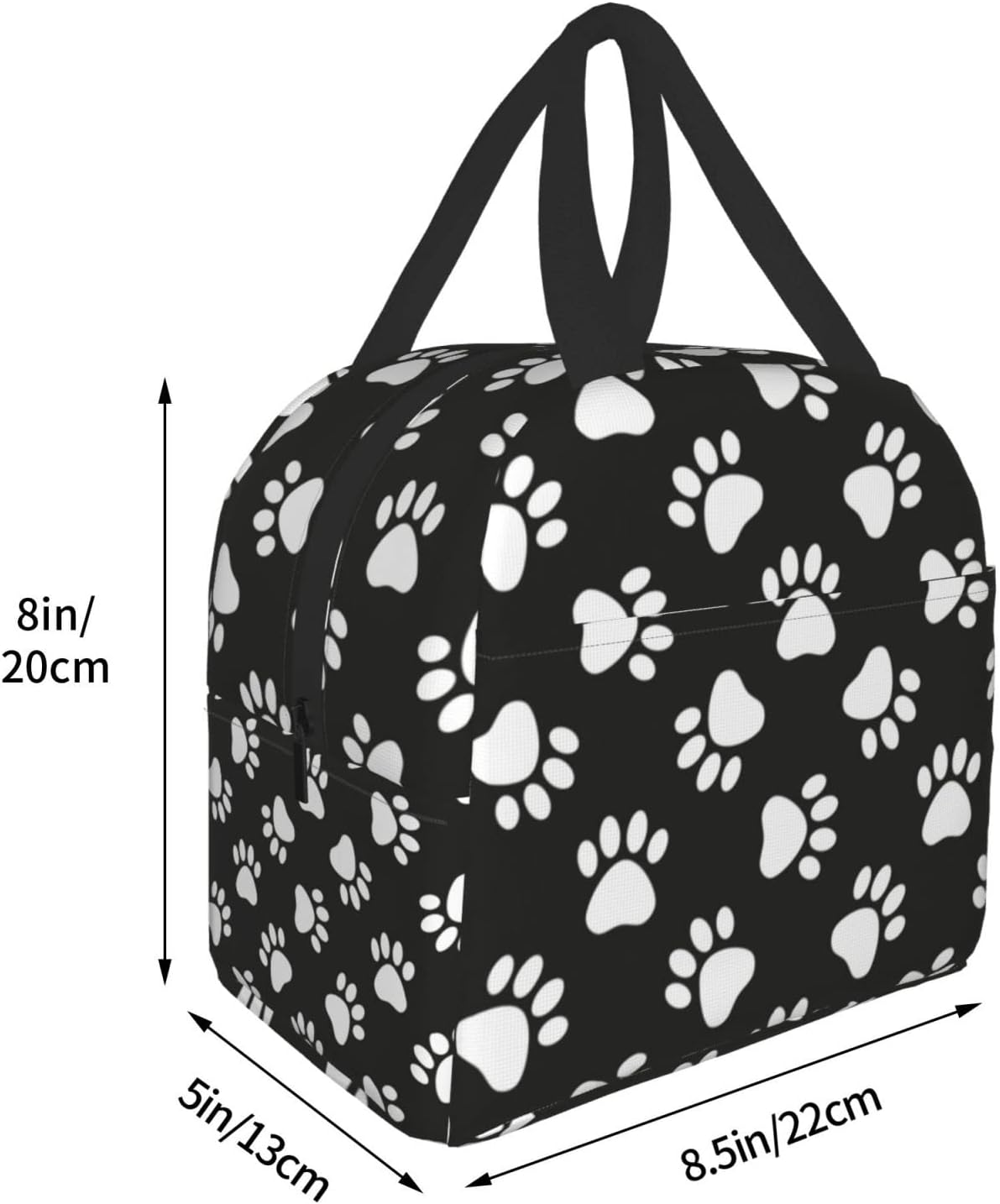Bolsa de almuerzo con estampado de patas de perro, bolsa compacta con huellas de animales, reutilizable, contenedor para mujeres, hombres, escuela,