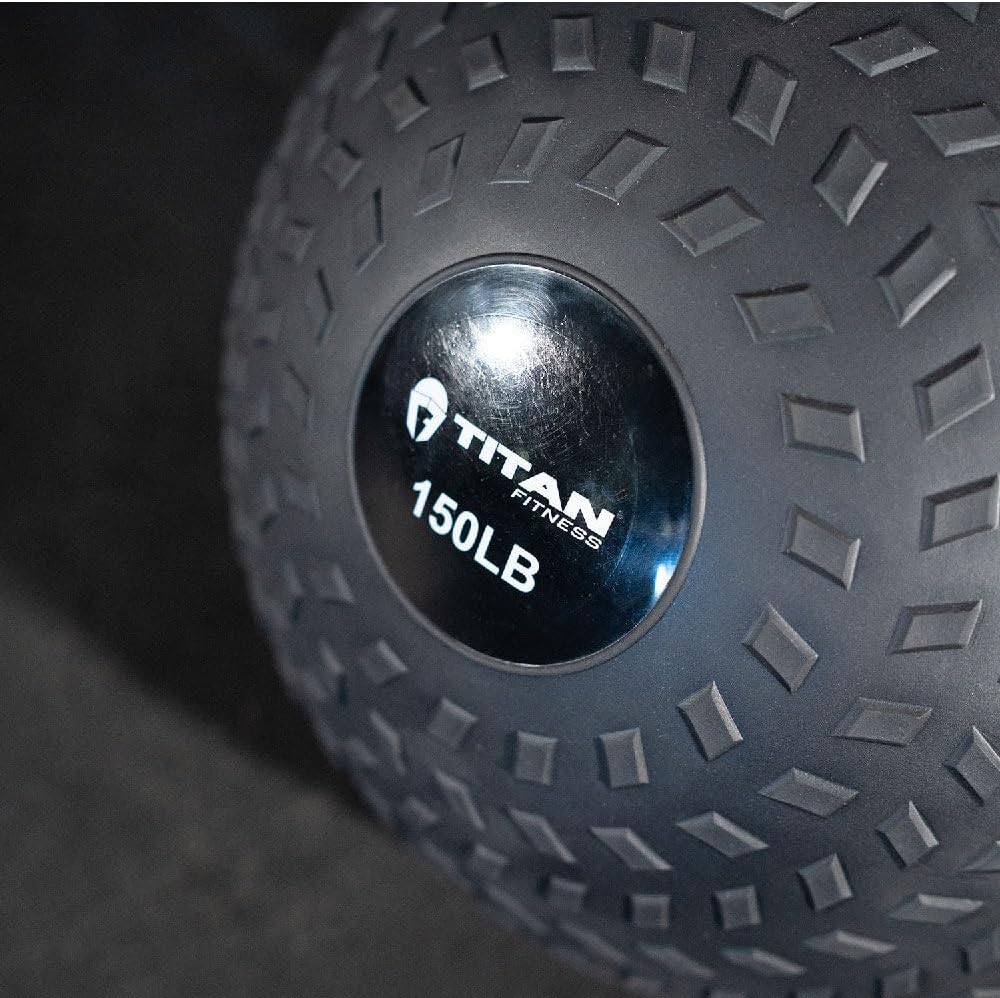 Titan Fitness Pelota de goma de golpe, rebote muerto, entrenamiento con pesas lanzar, atrapar, golpear, girar