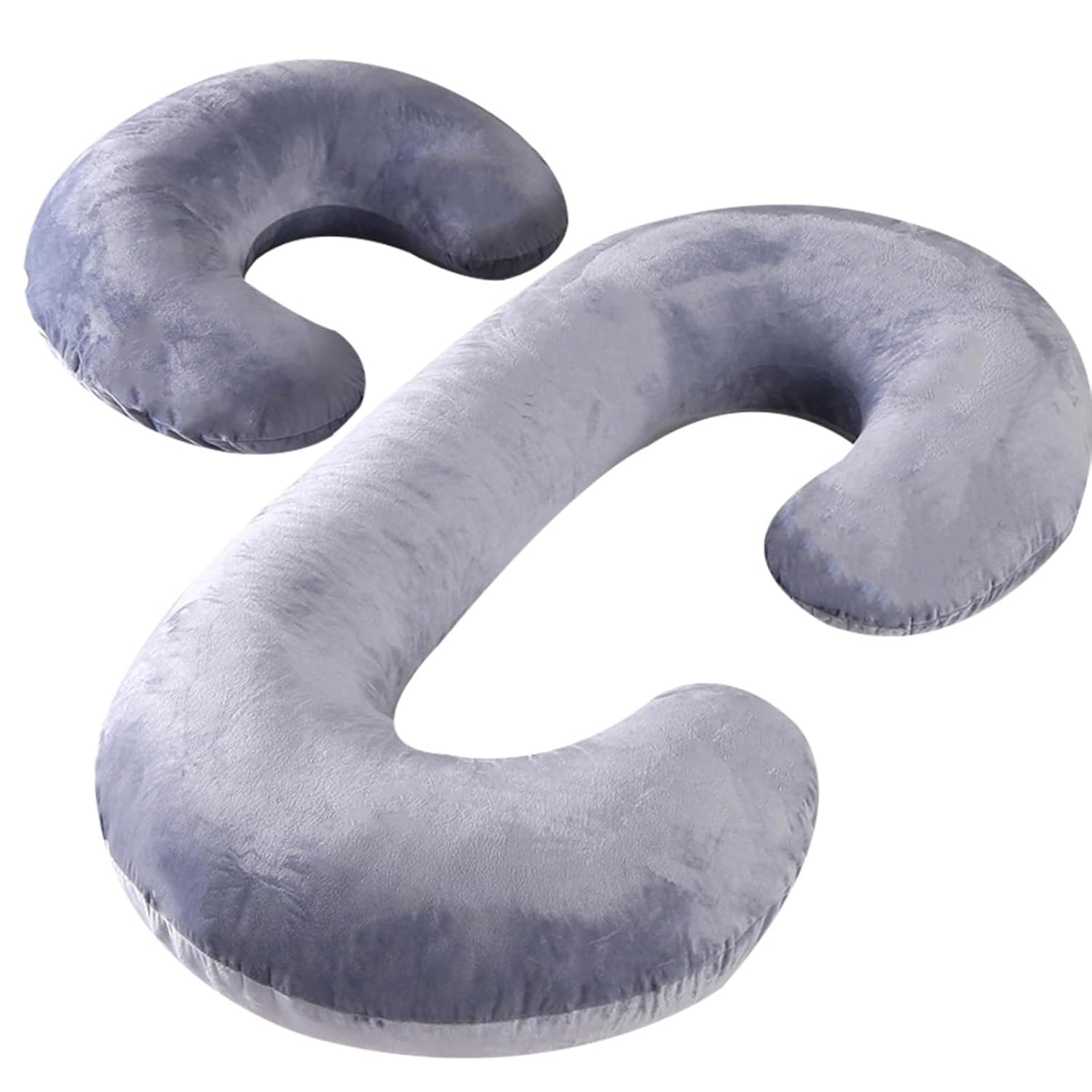 Almohadas de embarazo para dormir, almohada de cuerpo completo en forma de C para mujeres embarazadas, almohada de embarazo suave con funda de
