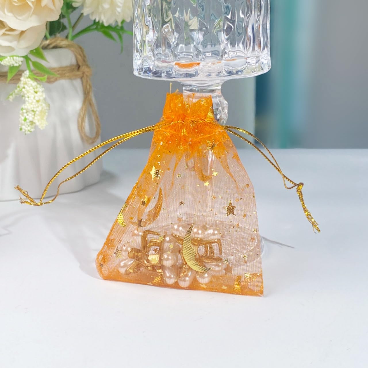 ELOOF Bolsas de regalo de dulces, bolsas de regalo, joyería de fiesta, bolsas de malla para regalos, bolsas de malla pequeñas con cordón de organza
