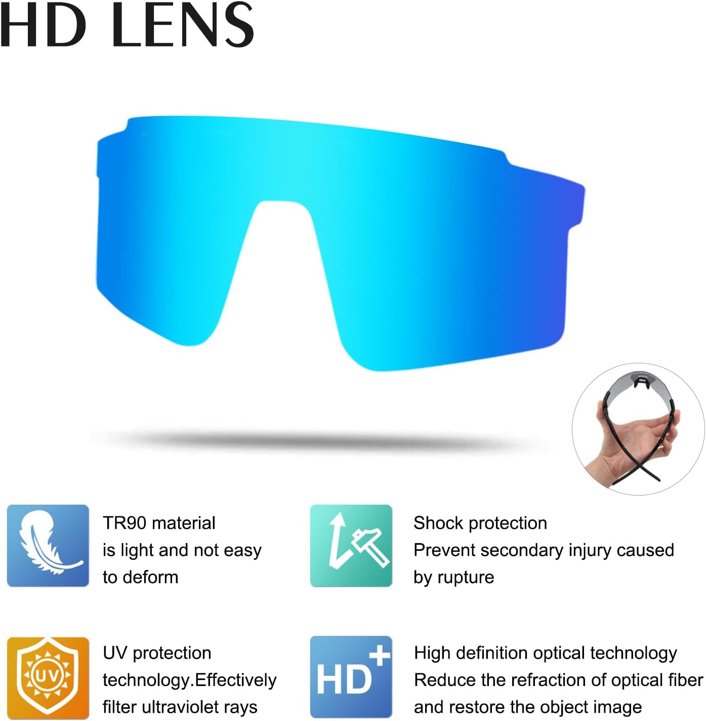 Gafas de sol polarizadas para ciclismo hombres y mujeres con 1 lente o 3 lentes intercambiables gafas de béisbol