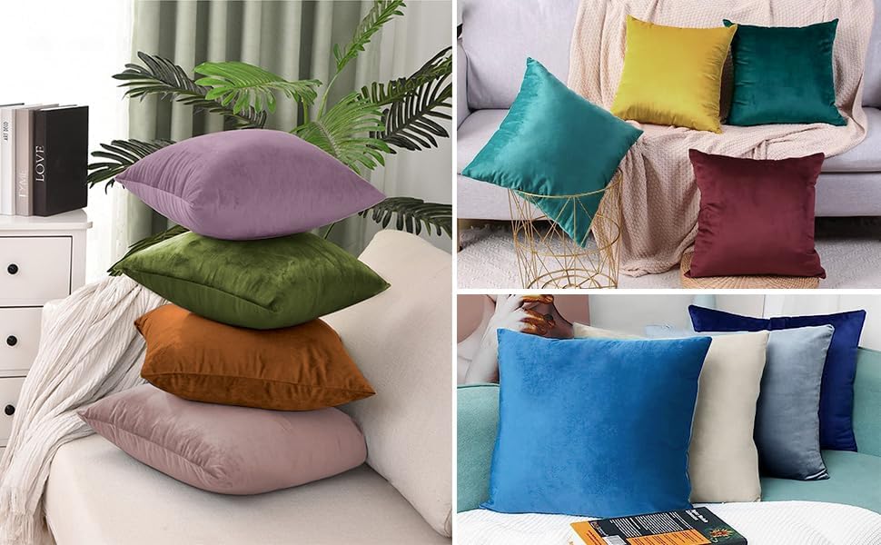 AUSSPVOCT Ative – Juego de 2 fundas de almohada de terciopelo suave, 12 x 20 pulgadas, fundas de cojín cuadradas para sofá, cama, automóvil, sala de
