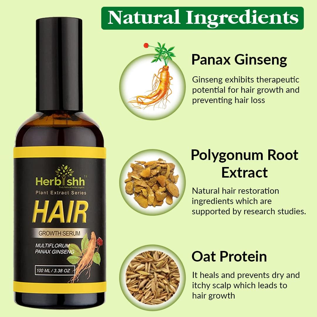 Herbishh Suero Vitalizer, fortalecedor del cabello, adelgazamiento, repara los folículos capilares, promueve el cabello más grueso y fuerte y