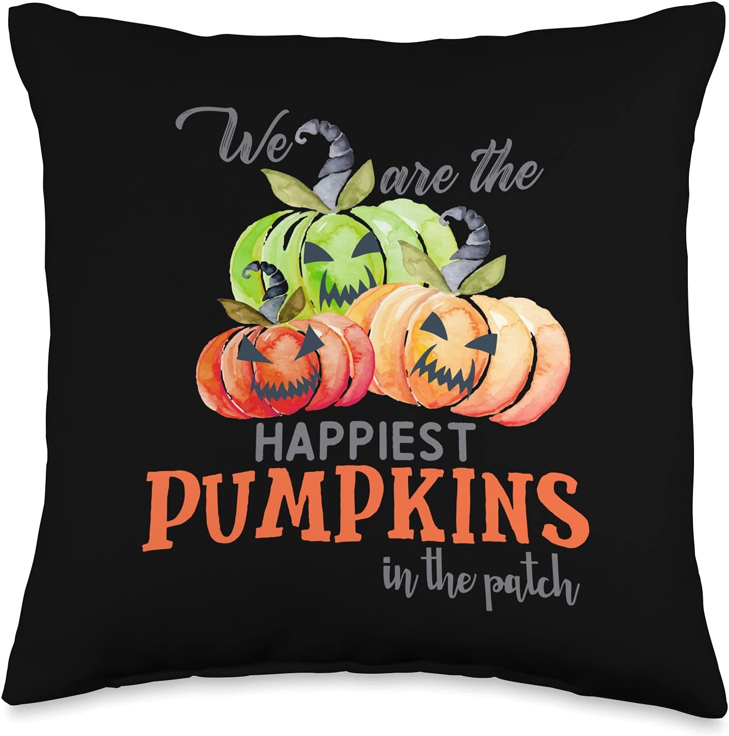 Art Halloween Ghosts Decorations Helloween Party Happiest Pumpkin in Patch Happy Halloween Shirts for Women Throw Pillow, 16×16, Multicolor