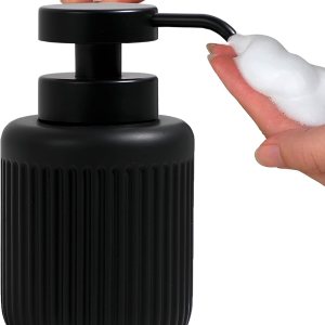 GalDal Dispensador de jabón de manos de espuma negra para baño, dispensador de lavado de manos de espuma de resina, 11 oz. GalDal Dispensador de jabón de manos de espuma negra para baño, dispensador de lavado de manos de espuma de resina, 11 oz.