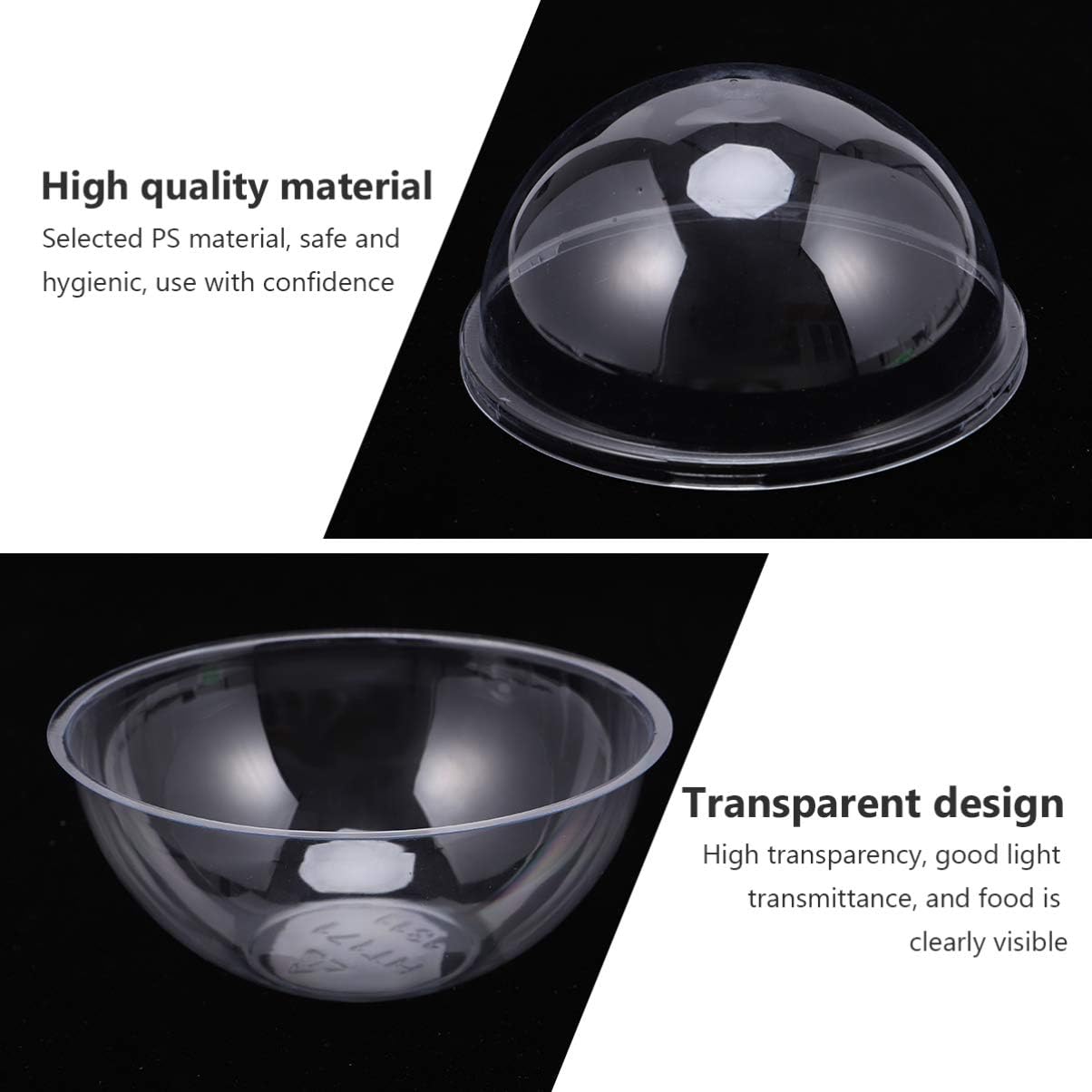 CALLARON Caja transparente para magdalenas en forma de bola, portador de magdalenas, contenedor de plástico para tartas de macarrón, contenedor de
