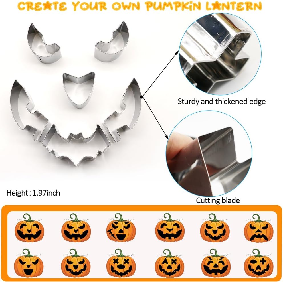 NWESTUN Kit de tallado de calabaza para Halloween, herramientas de tallado de calabaza para niños, seguro y fácil, juego de tallado de calabaza para
