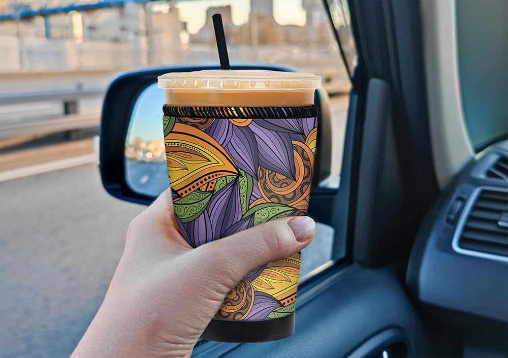 Funda aislante de café helado de lujo, neopreno reutilizable y acogedora para bebidas frías, evita la condensación y las vuelcas, fabricada en
