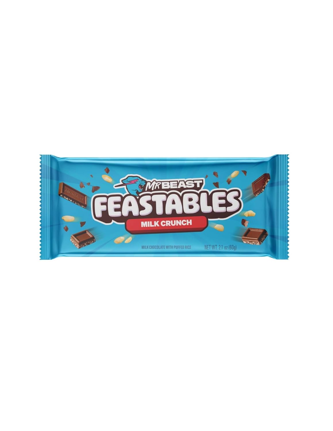 Feastables Beast Bar – Barra de chocolate con leche con mantequilla de maní, chocolate con leche y almendras, chocolate con leche crujiente (3