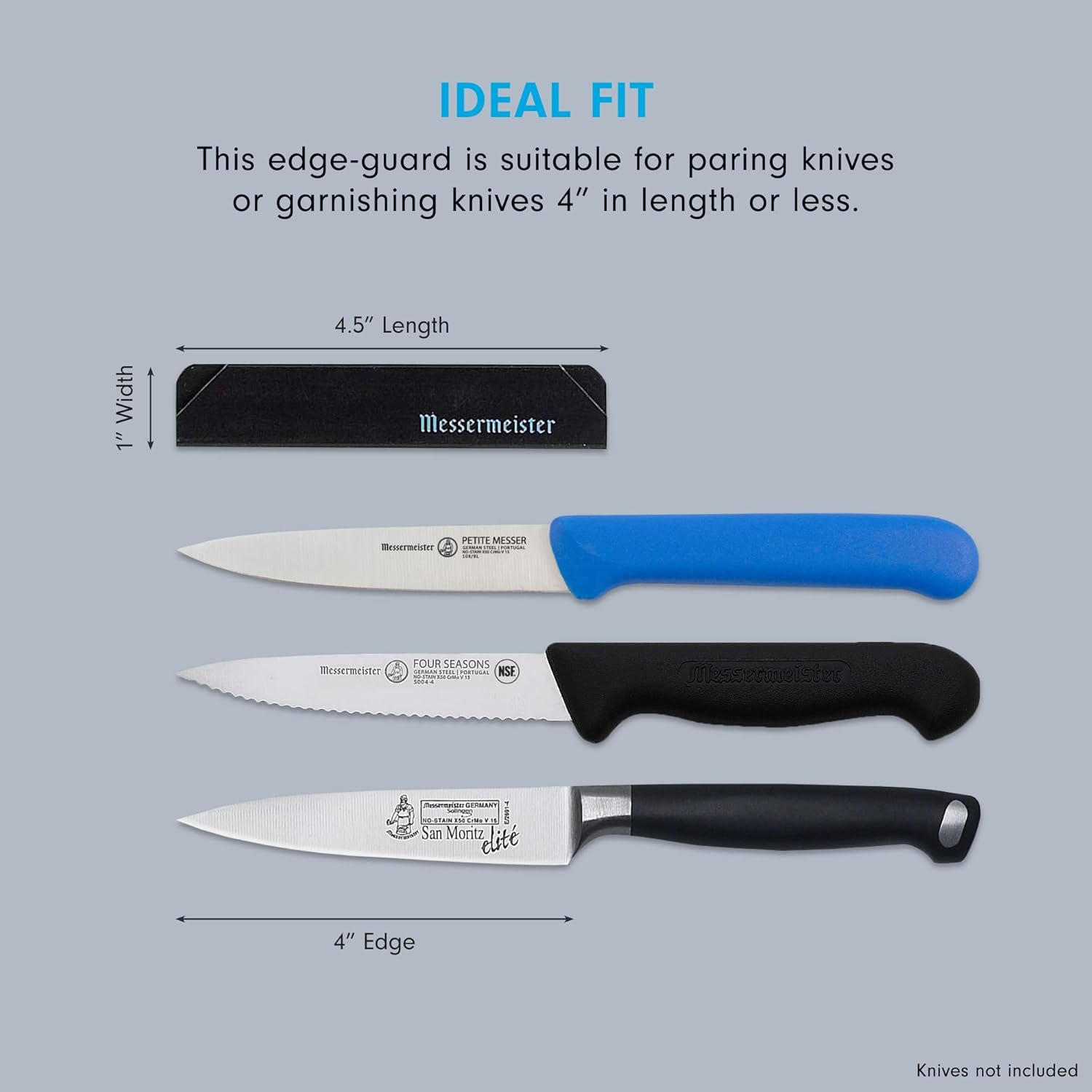 Messermeister – Juego de fundas para cuchillos, 4 pulgadas, Negro