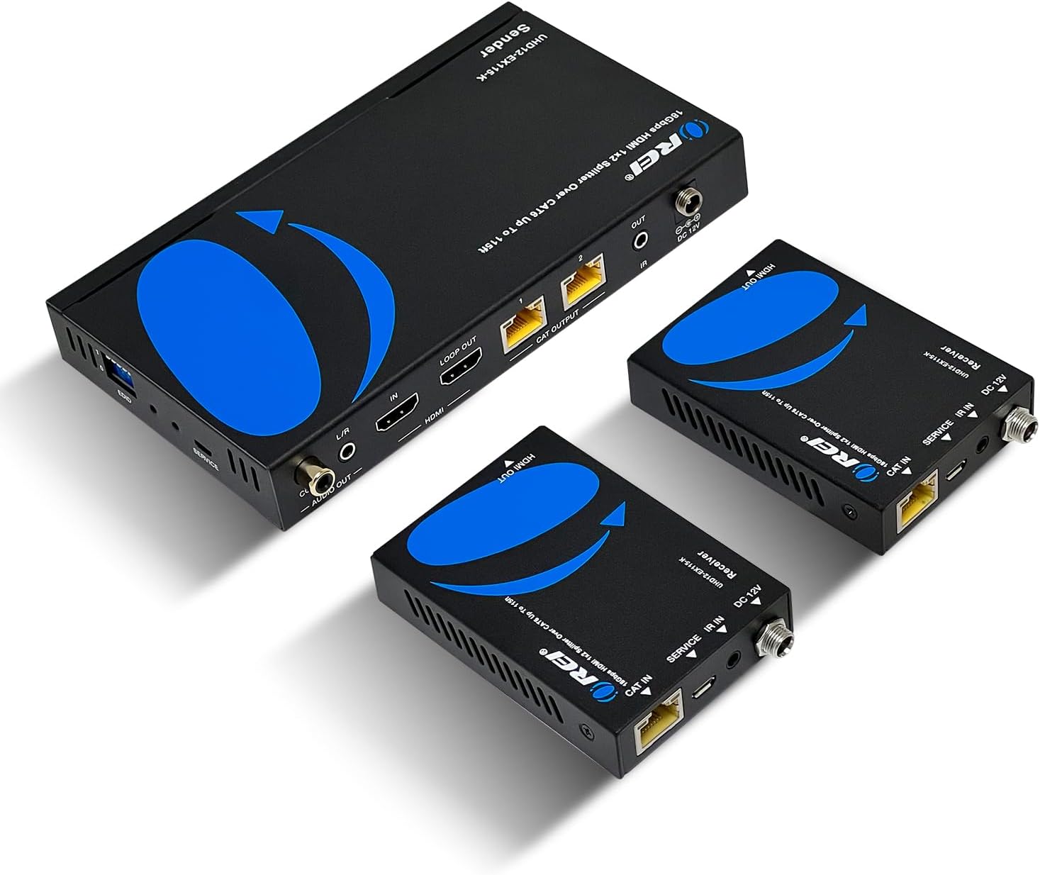 OREI Divisor extensor HDMI 1×2 4K por cable múltiple a través de un solo cable CAT67 4K 60Hz 444 HDCP 2.2 con gestión EDID remota IR – hasta 115