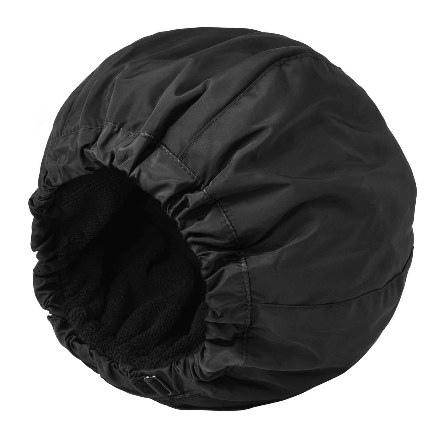 Gorro de ducha para hombre, gorro de baño negro, reversible, con forro de rizo, grande, impermeable, ajustable, banda elástica, dobladillo elástico,