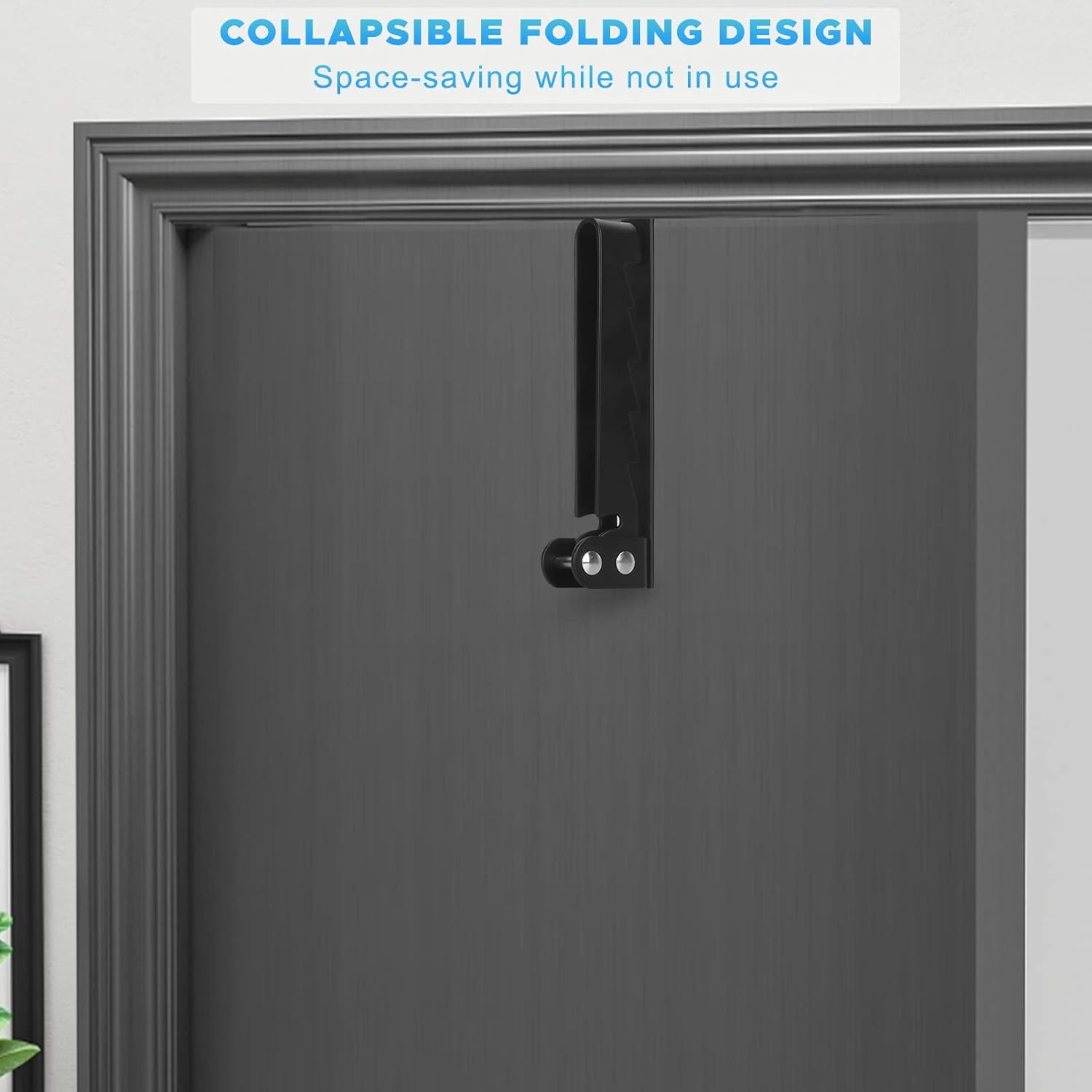 FYY Ganchos para colgar sobre la puerta, 1 paquete plegable plegable sobre la puerta, estante organizador para ahorrar espacio, colgador de