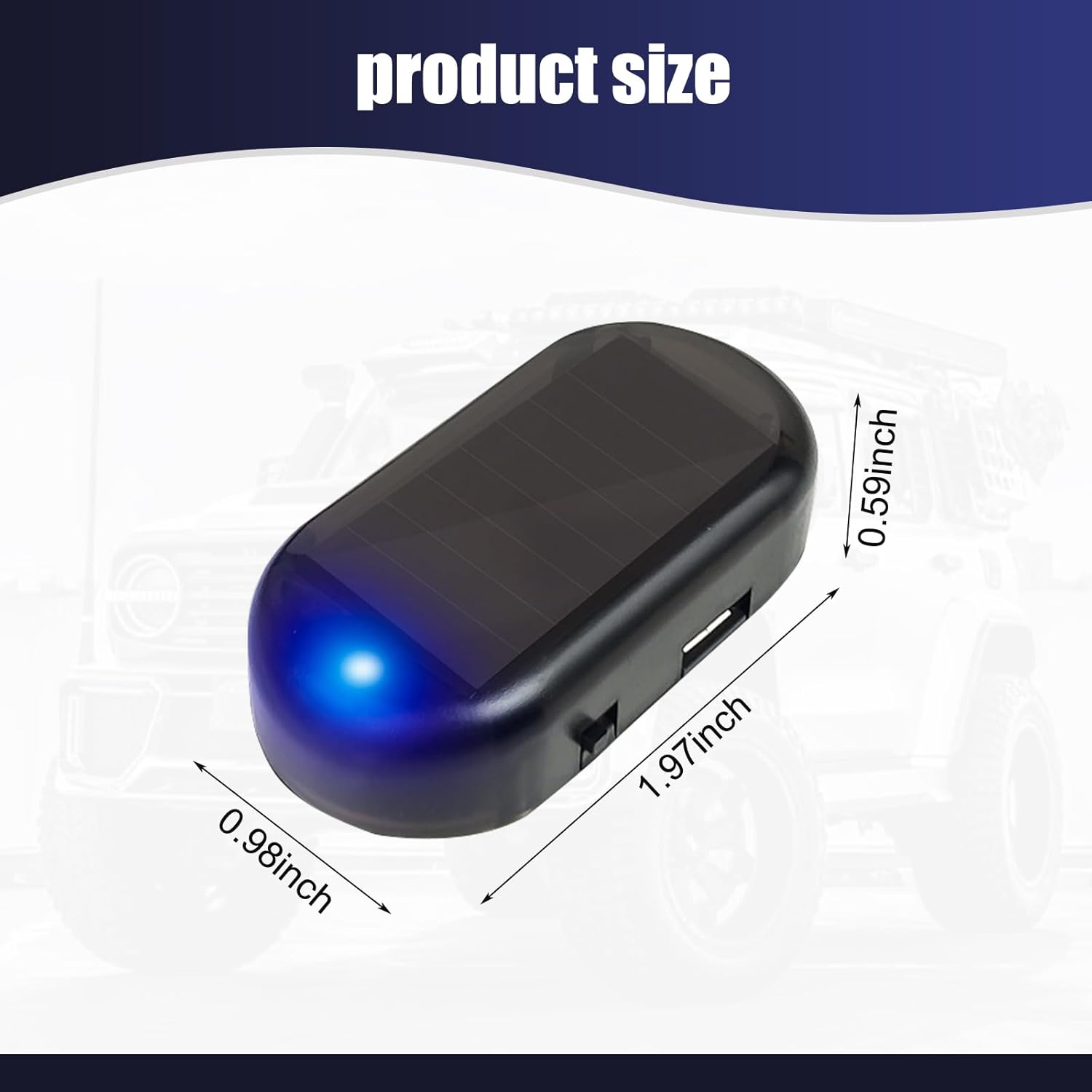 cerfioo 1 PC Car Simulation Warning Strobe Light, 1.96″ x 1.06″ ABS Shell Self-adhesive LED Smart Sensor Interior Sensor Light, Decorative