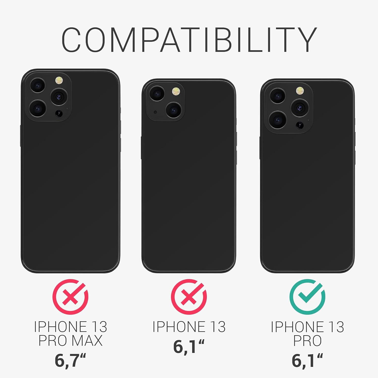 kwmobile Funda cruzada compatible con Apple iPhone 13 Pro, funda transparente de TPU con correa de cordón, color negro y transparente