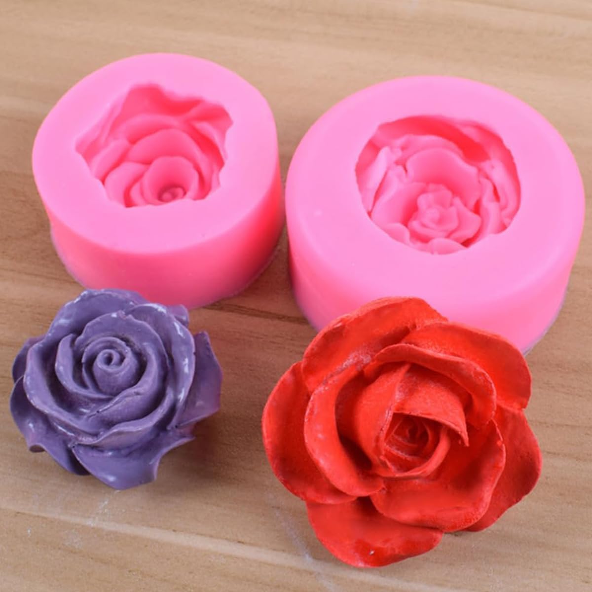 2 moldes de silicona con flores de rosas, moldes para tartas de chocolate, herramientas de decoración de tartas de boda, moldes de fondant para