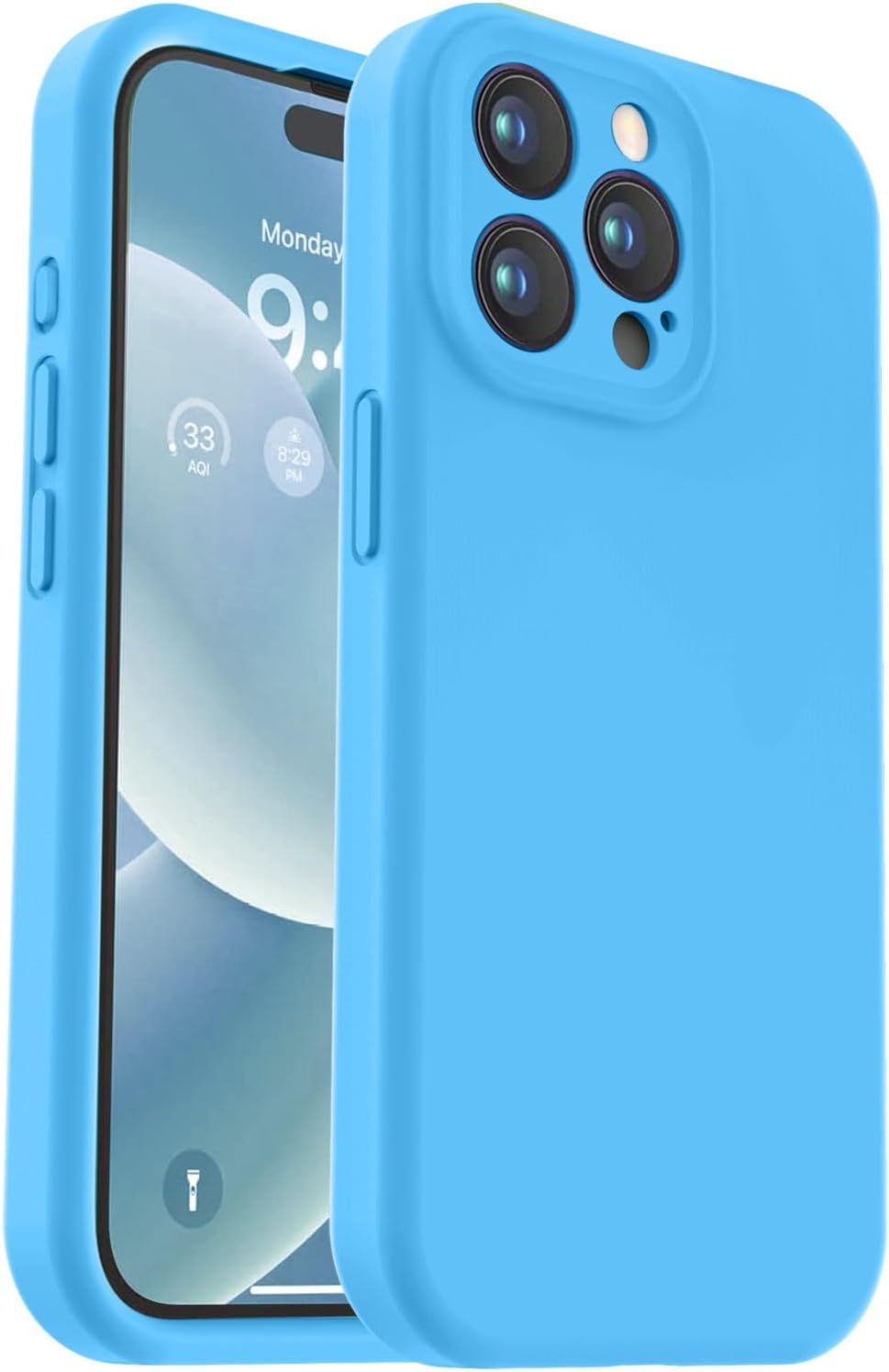 Vooii Funda compatible con iPhone 15 Pro, silicona líquida Defender mejorada, protección mejorada de la cámara forro de microfibra suave