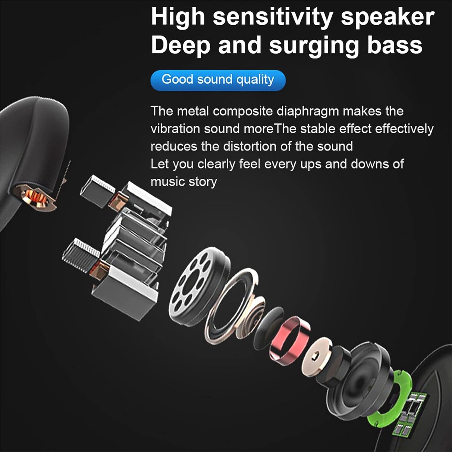 OAVQHLG3B Auriculares inalámbricos Bluetooth Auriculares inalámbricos BT Auriculares estéreo intrauditivos deportivos con micrófono Auriculares