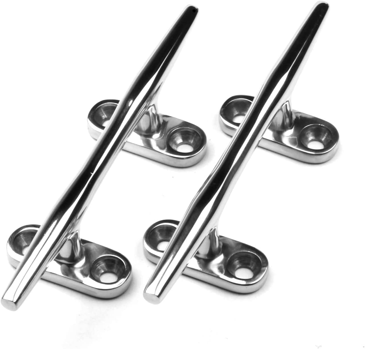 MIZUGIWA Boat Cleats 316 Stainless Steel Dock Cleats for Boat,4 Inch 5 Inch 6 Inch 8 Inch,Marine Cleats,Open Base Cleats,Rope Cleat with Fasteners