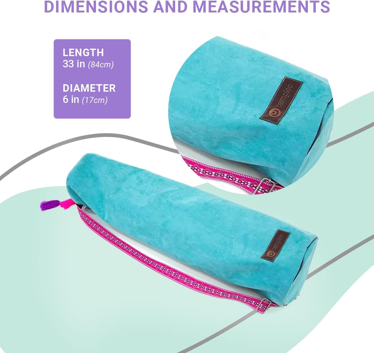Temploo Bolsa de transporte para esterilla de yoga, edición especial, extra duradera, bolsa ajustable para esterilla de ejercicio, Yogii, bolsa de