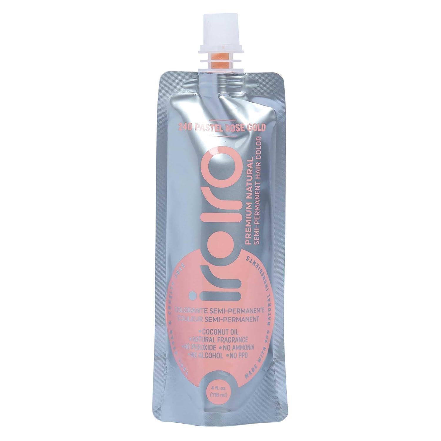 IROIRO Color de cabello semipermanente natural prémium 240 dorado rosa pastel (4 onzas)