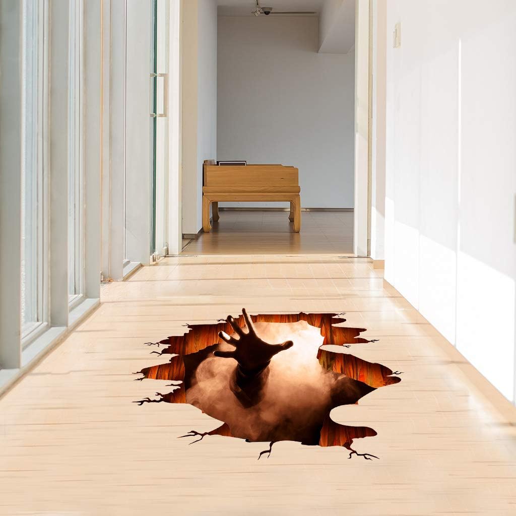 Adhesivos 3D de pared de techo de Halloween, calcomanías de pared de fantasma, murales de arte de Halloween extraíbles para sala de estar, ventana,