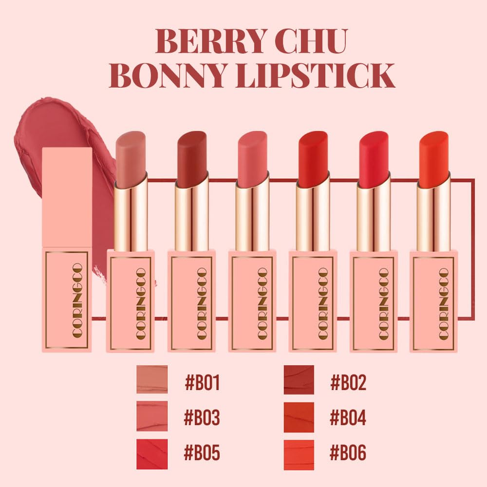 Berry Chu Lip Stick Velvet Matte Long Lasting Korean Idol Lip Makeup lápiz labial (B04)