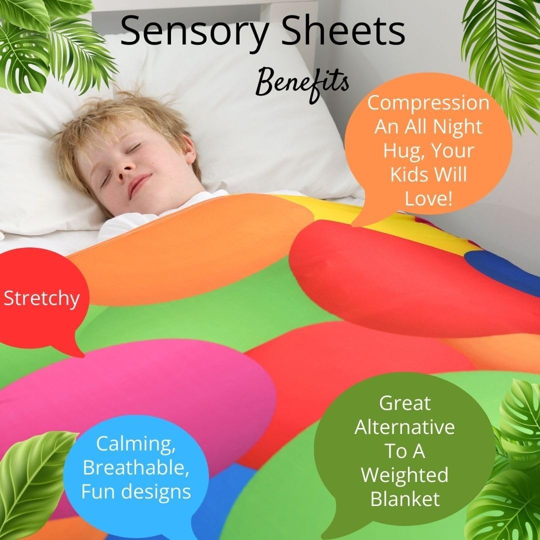 Manta sensorial para niños  Ropa de cama de compresión cómoda  Sábanas ligeras y suaves  Mantas elásticas de calidad de licra para niños, niñas y