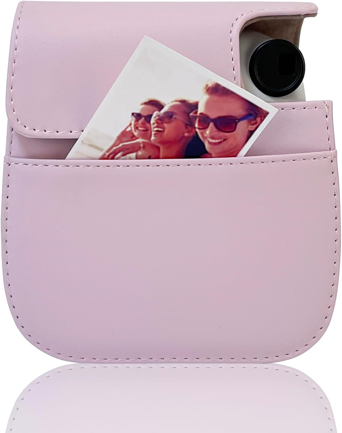 Funda para cámara instantánea compatible con Fujifilm Instax Mini 12 11 9 bolsa de piel sintética con bolsillo y correa de hombro ajustable