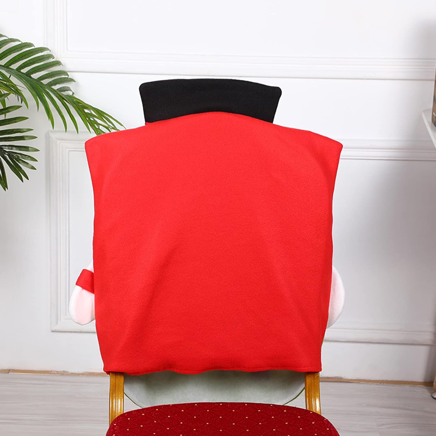 Paquete de 2 fundas para sillas de Navidad, de felpa, Papá Noel, muñeco de nieve, elfo, fundas de asiento de Navidad para sillas de comedor, fundas