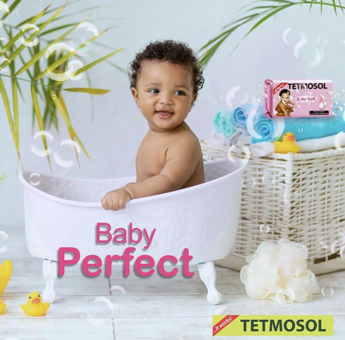 Jabón suave para bebé Tetmosol en barra de piel delicada
