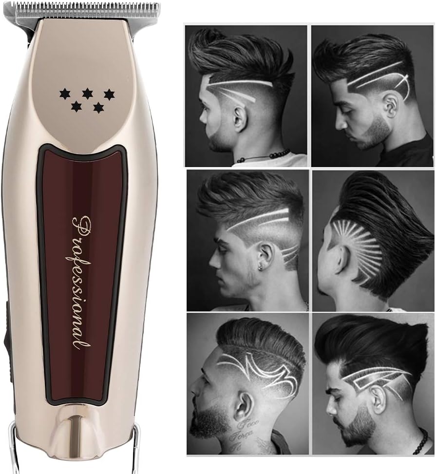 FILFEEL Recortadora de cuchilla en T, recortadora de precisión inalámbrica de 5 estrellas para forro y recorte, kit profesional de corte de cabello