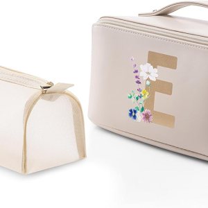 Vlando Bolsa de cosméticos de viaje – Bolsa de maquillaje, bolsa de cosméticos impermeable de cuero PU, 02-Blanco-E, Moda Vlando Bolsa de cosméticos de viaje – Bolsa de maquillaje, bolsa de cosméticos impermeable de cuero PU, 02-Blanco-E, Moda