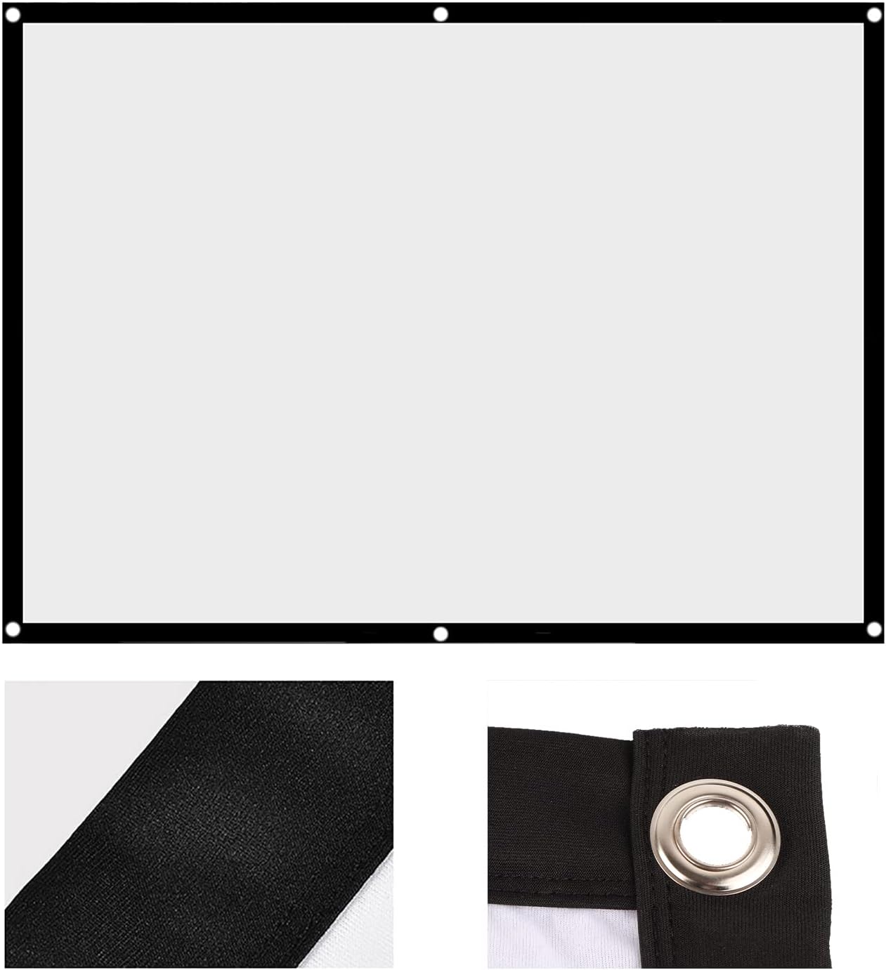Pantalla de proyección 43, pantalla de proyección plegable, pantalla de proyector blanca no desaceleradora para películas de campamento al aire