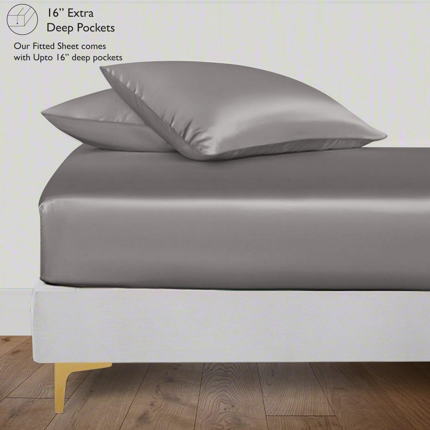 Linenwalas Juego de sábanas 100% eucalipto, Tencel Lyocell tamaño individual XL, refrescante, transpirable, seda suave, 1 sábana bajera y 1 funda de