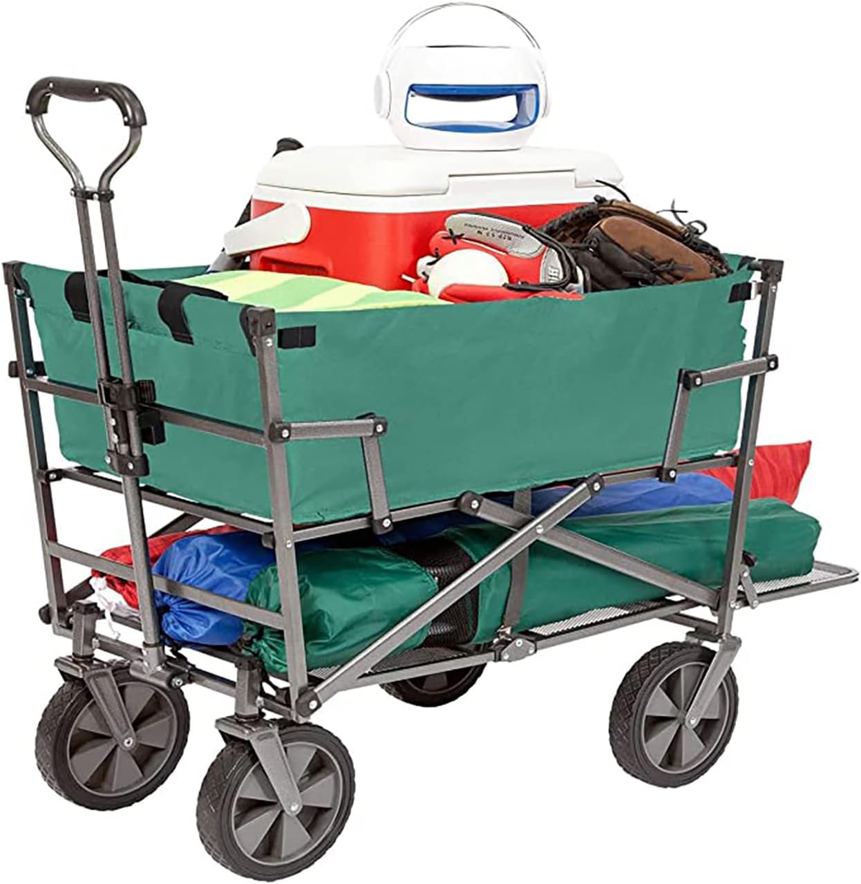 Mac Sports – Carro de patio plegable de acero de dos niveles para trabajo pesado