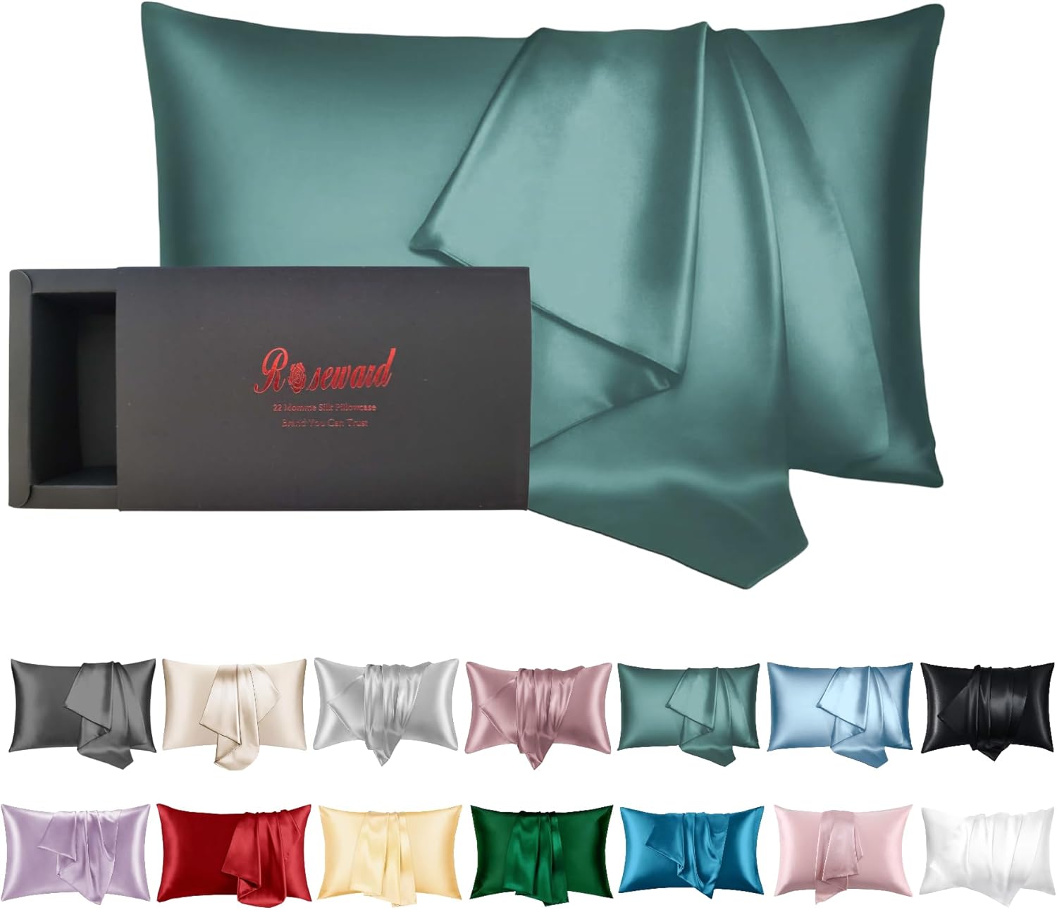 Funda de almohada de seda pura para cabello y cara, fabricada en Estados Unidos, fundas de almohada de seda Momme grado 6A tamaño Queen con