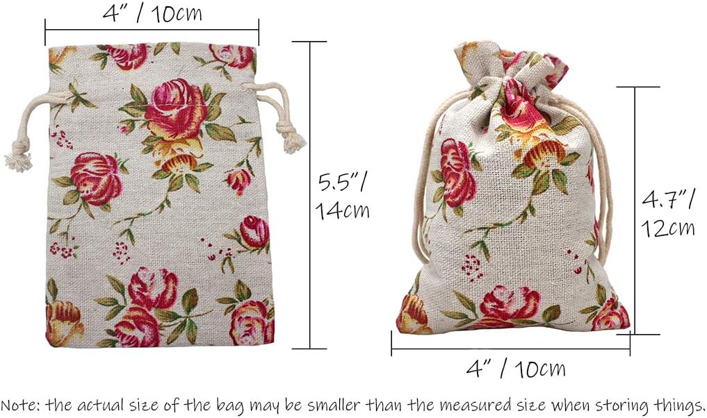 Paquete de 24 bolsas de arpillera con doble cordón de color rosa, bolsa de arpillera de regalo, bolsas de lino reutilizables, bolsas de joyería para