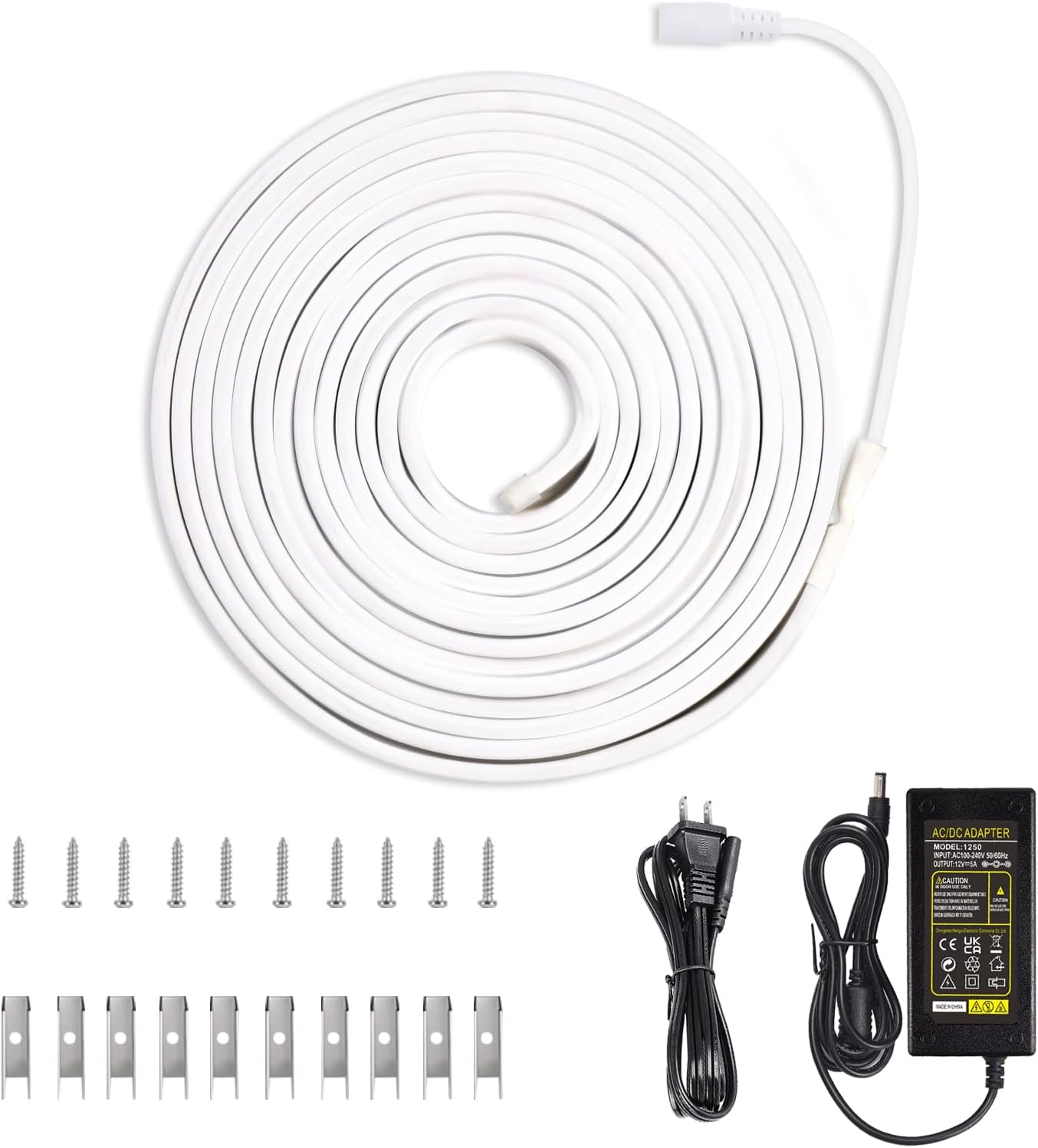 Tira de luces LED de neón, color rosa, 16.4 pies, 12 V CC, impermeable, flexible, luz de neón para decoración de interiores y exteriores (incluye