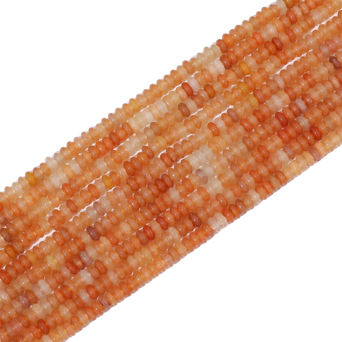 Cuentas de piedra de disco de aventurina roja natural de 0.156 x 0.079 pulgadas, 160 cuentas de piedras preciosas sueltas Rondelle para diseño de