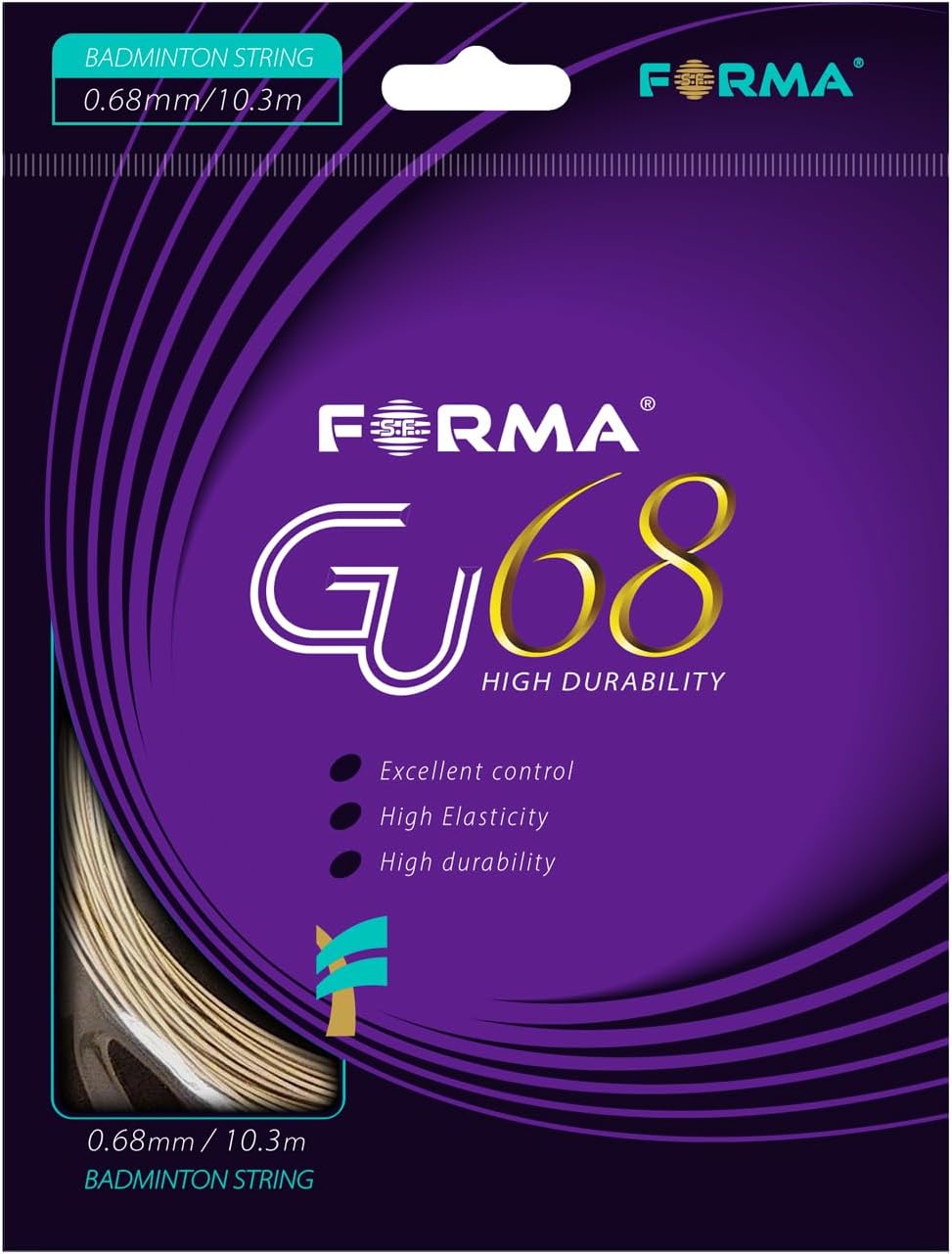 GU68 cuerda de bádminton 0.027 in 33.8 ft fuerte durabilidad buena elasticidad 4 colores amarillo blanco verde naranja