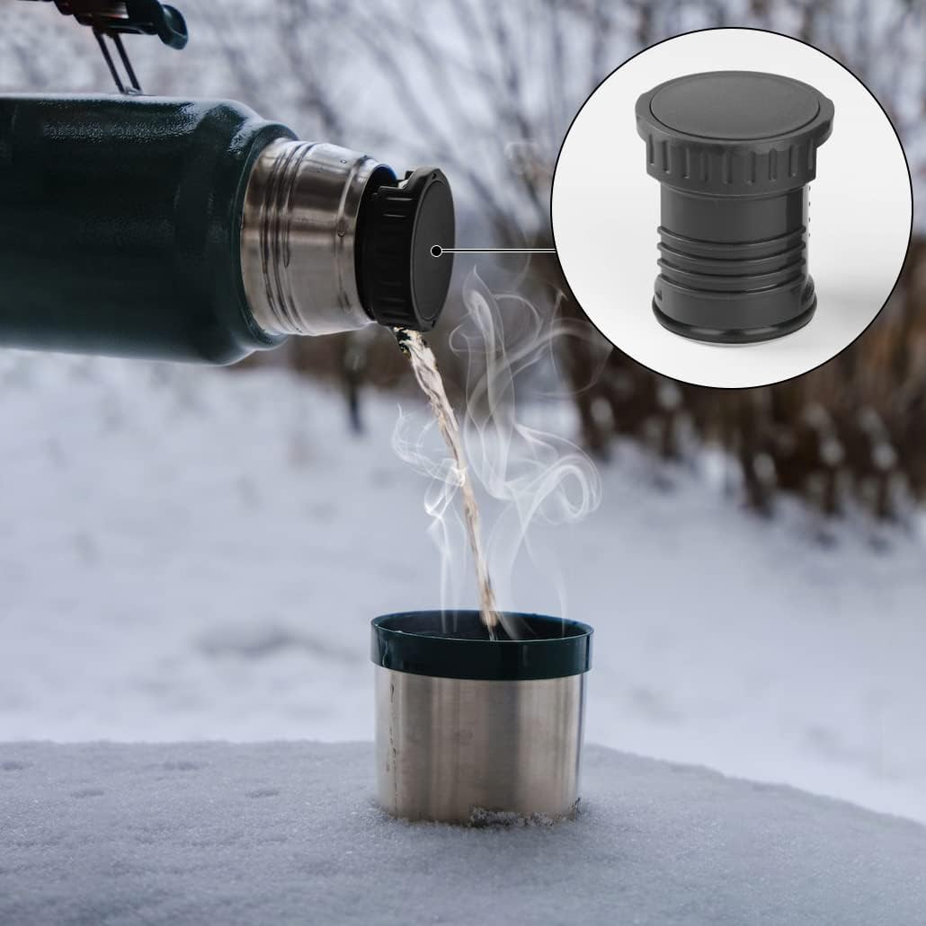 Tapón de repuesto para termo, 1 paquete de tapón de prevención de fugas de agua negra para botella de vacío Stanley Classic de acero inoxidable (1.1