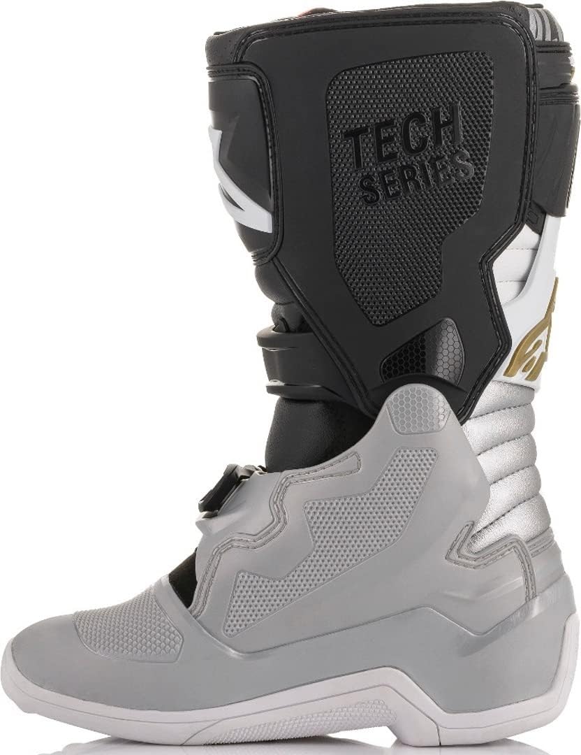 Alpinestars Botas Tech 7S unisex para adultos, color negroplatablancodorado Sz
