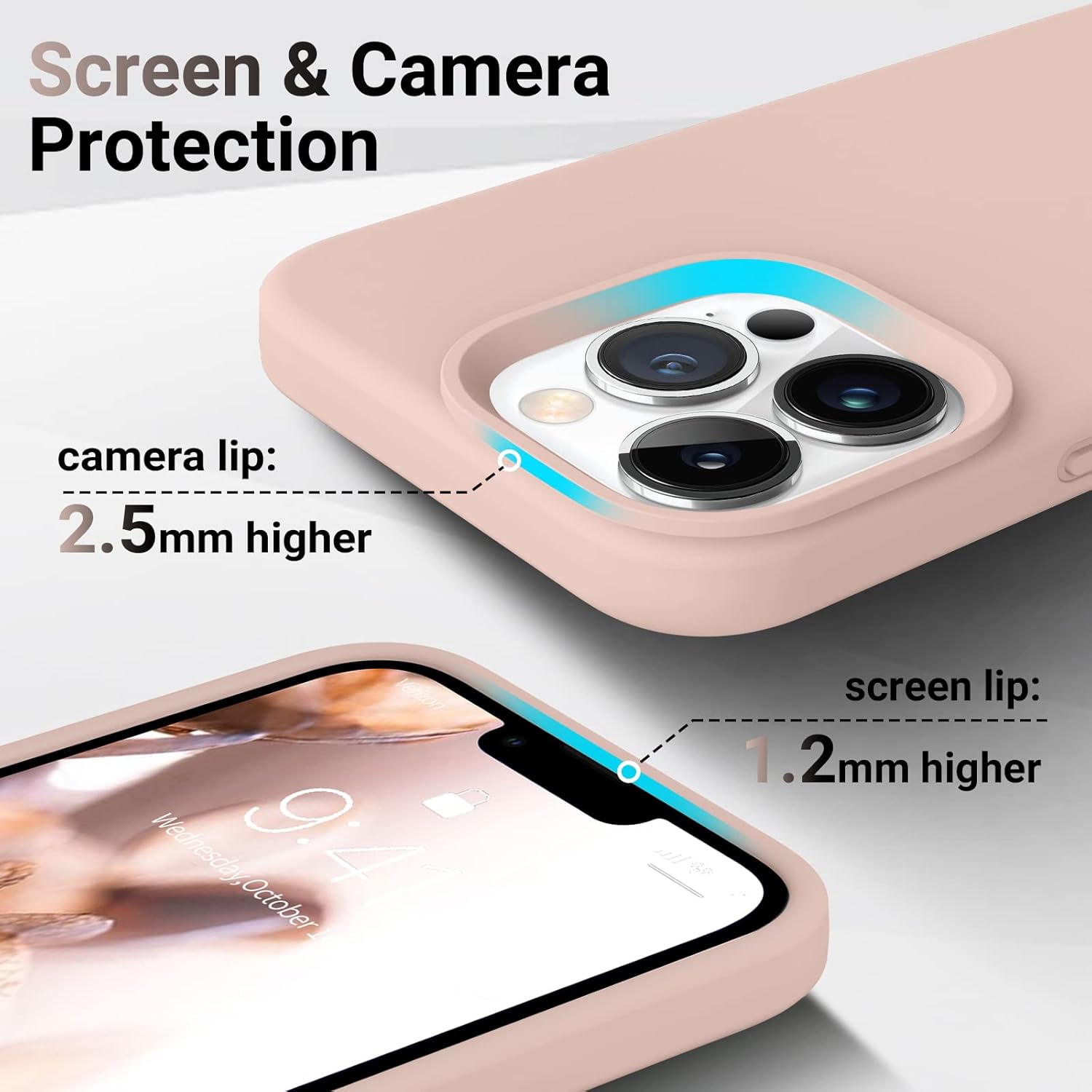 AOTESIER Funda de silicona suave para iPhone 13 Pro Max, protección militar a prueba de golpes forro de microfibra antiarañazos, funda flexible