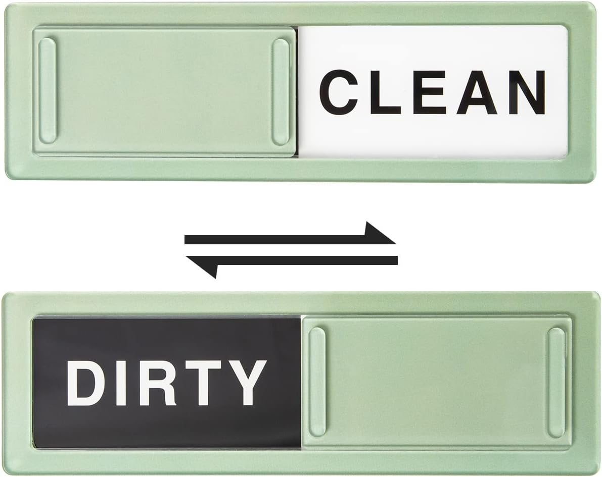 CONMOTO Imán para lavavajillas con texto en inglés “Clean Dirty”, imán de limpieza sucia para lavavajillas, letrero de imanes fuertes que no se