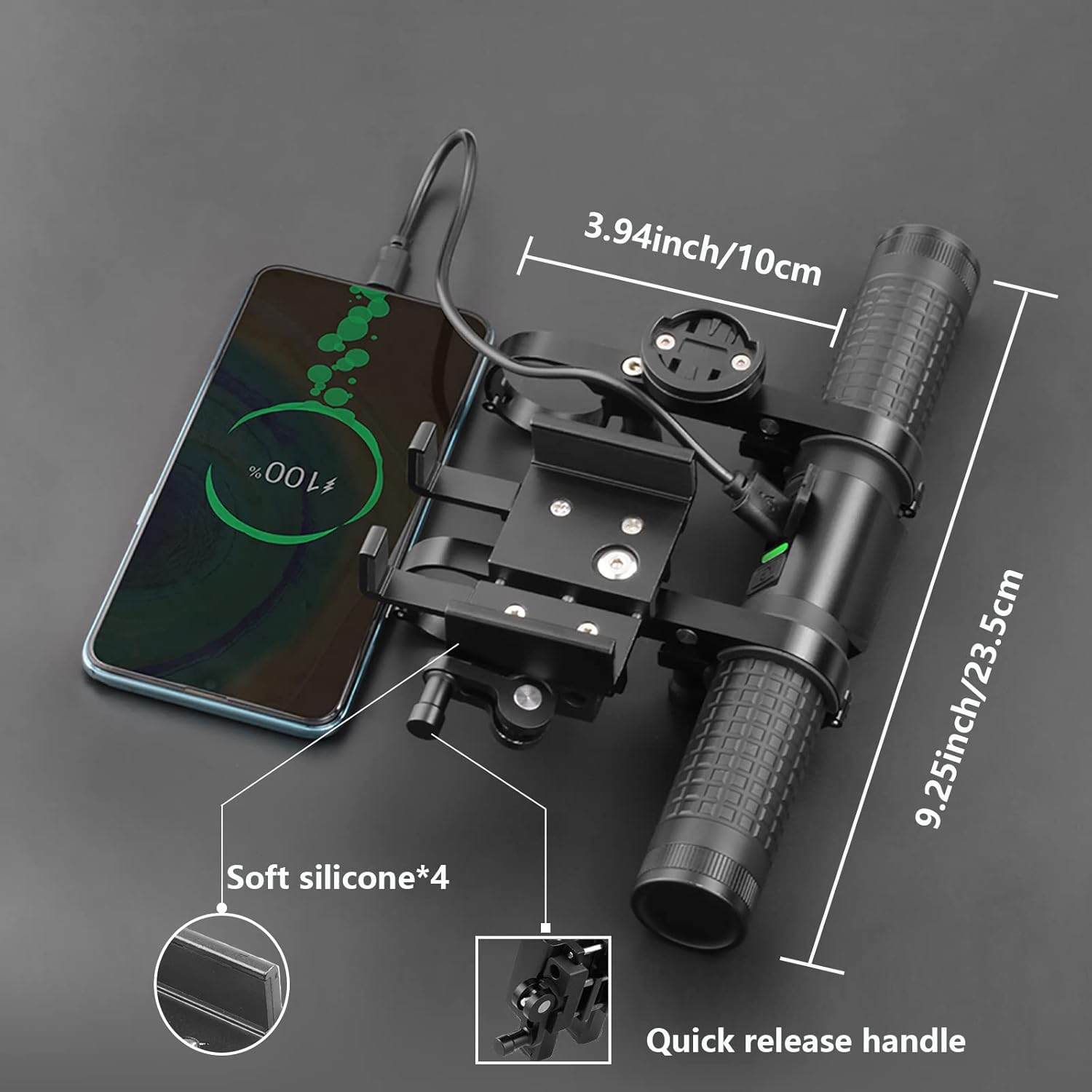 Juego de luces para bicicleta, luz recargable por USB, luces traseras de bicicleta, luz multifuncional de bicicleta de 2400 lúmenes, viene con un