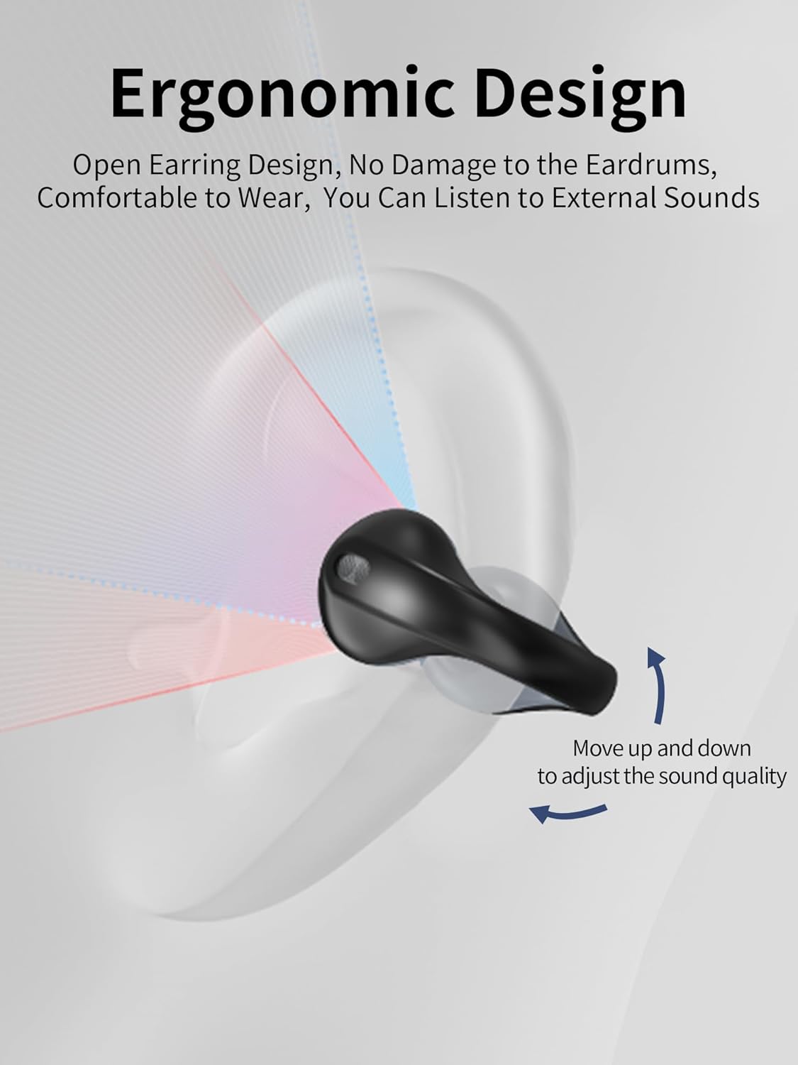 Auriculares de oído abierto, auriculares deportivos Bluetooth, auriculares abiertos, auriculares inalámbricos mini para ciclismo, conducción,